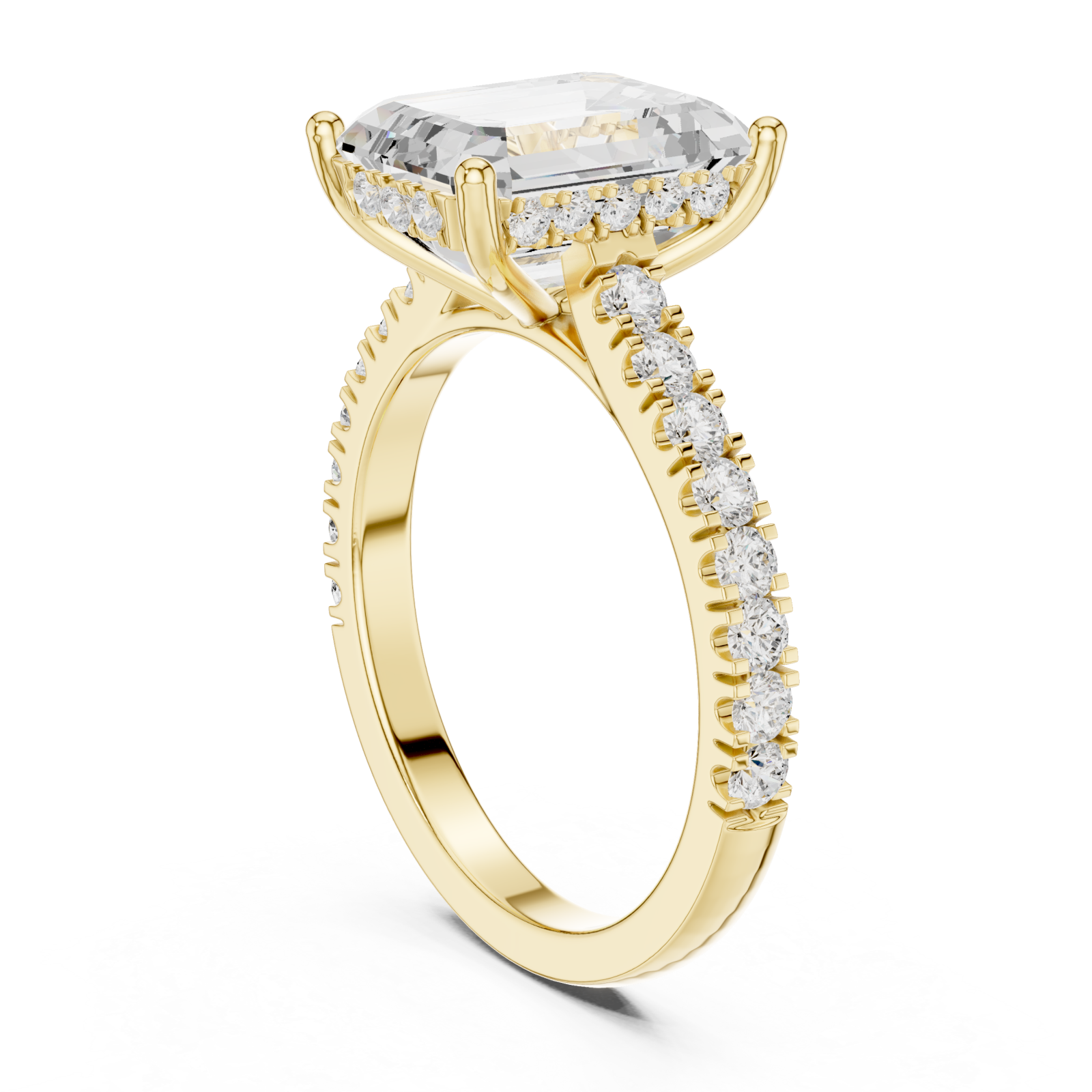  Gold Emerald Grace Statement Ring Left View