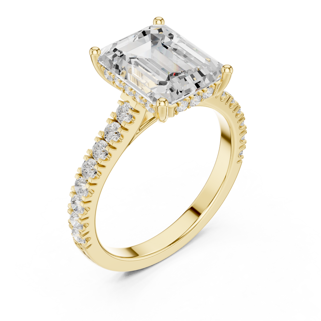Gold Emerald Grace Statement Ring Right View