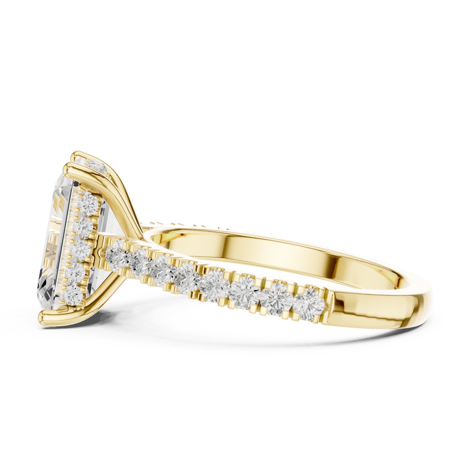  Gold Emerald Grace Statement Ring Side View