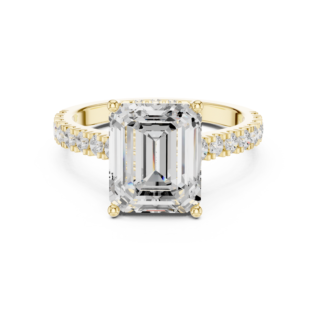 Gold Emerald Grace Statement Ring Right View