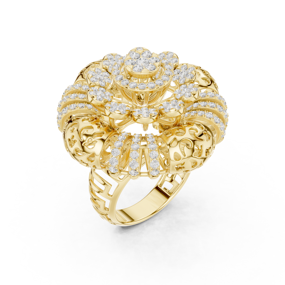 Gold Regal Flourish Majestic Ring Right View