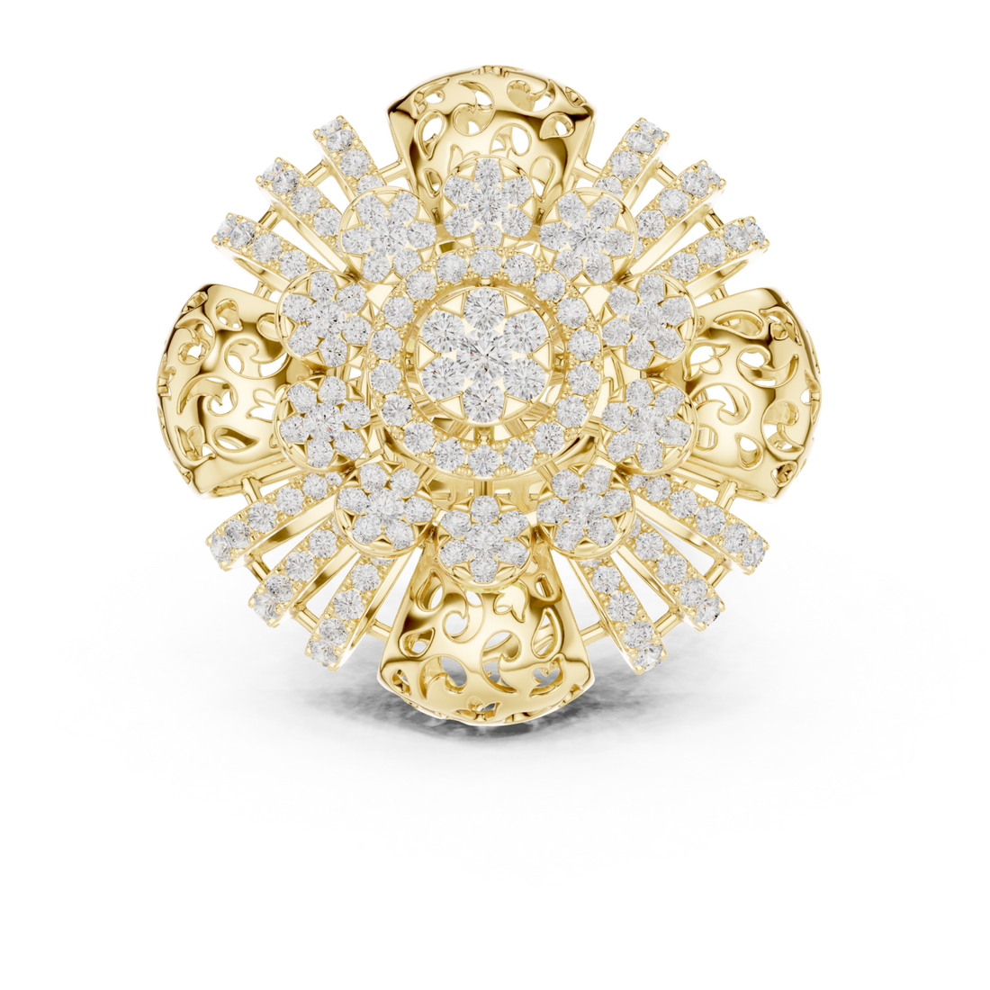 Gold Regal Flourish Majestic Ring Right View