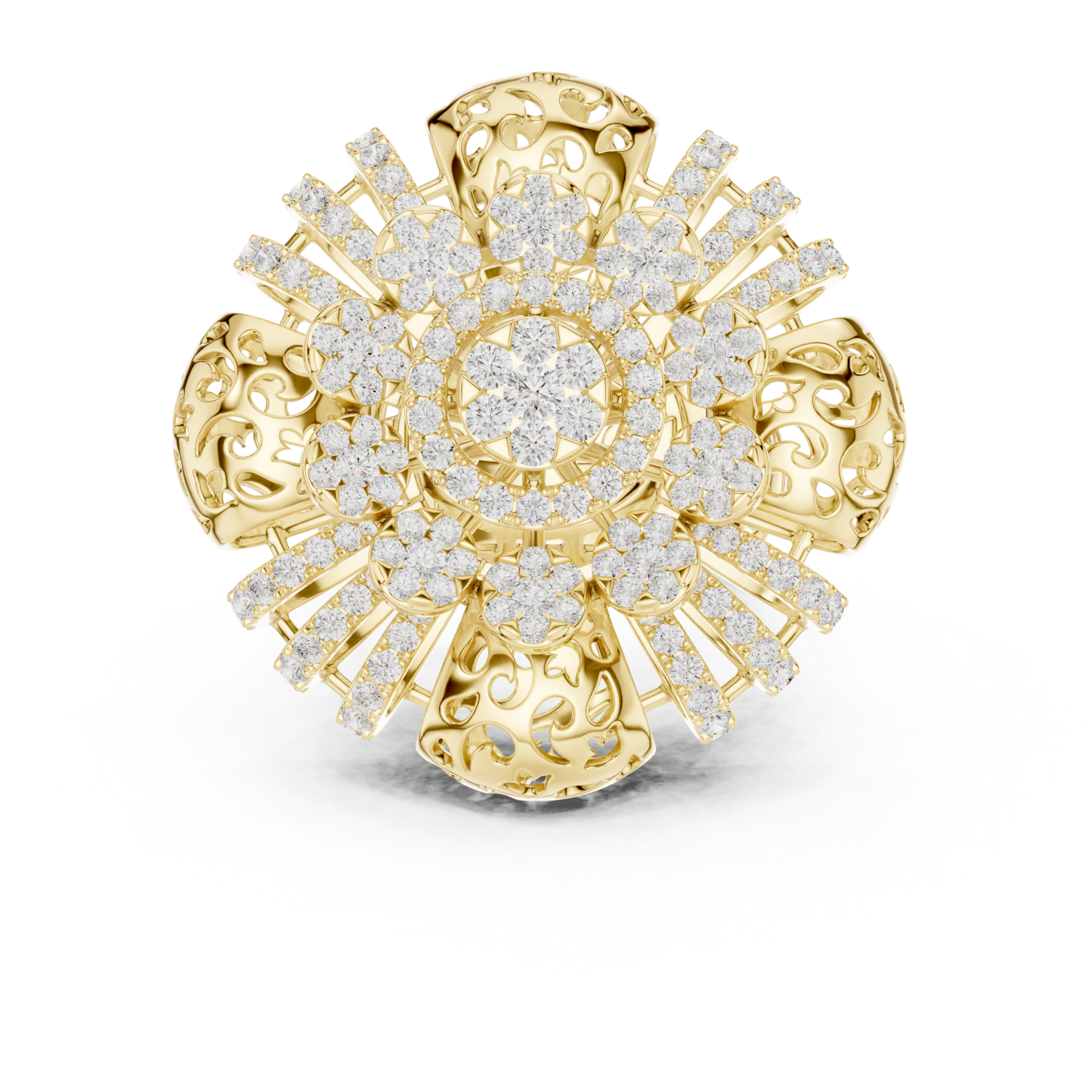  Gold Regal Flourish Majestic Ring Front View