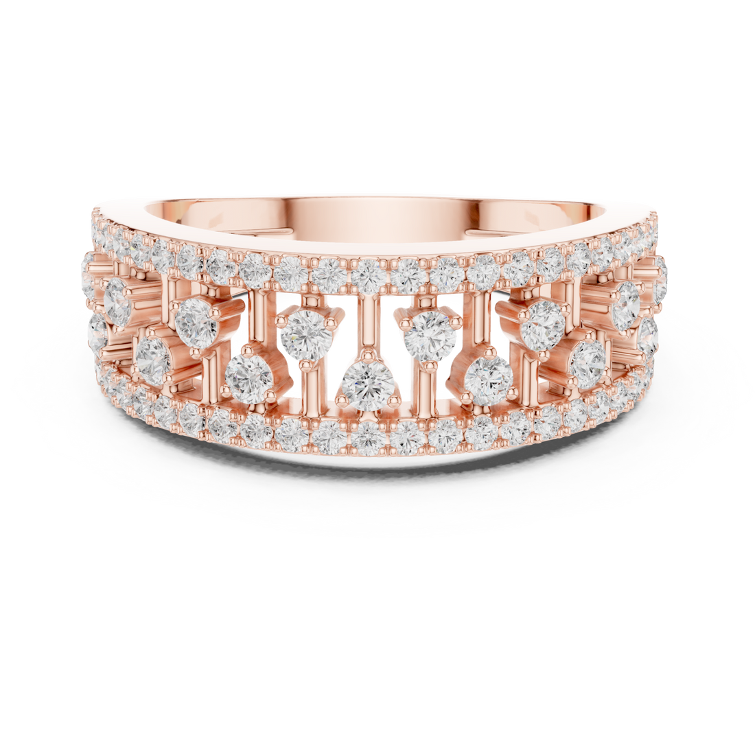  Rose Gold Celestial Radiance Split Band Ring Right View