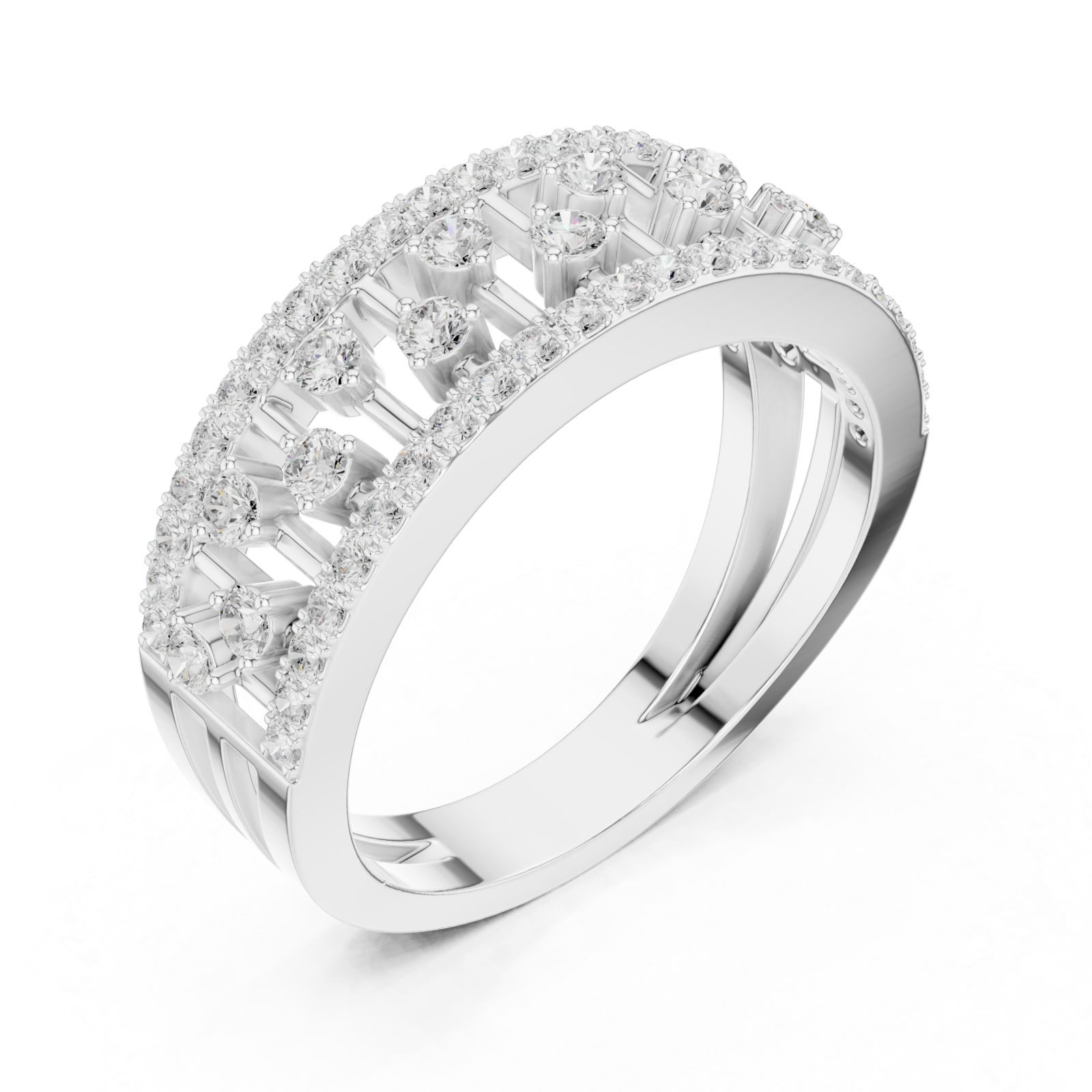  White Gold Celestial Radiance Split Band Ring Right View