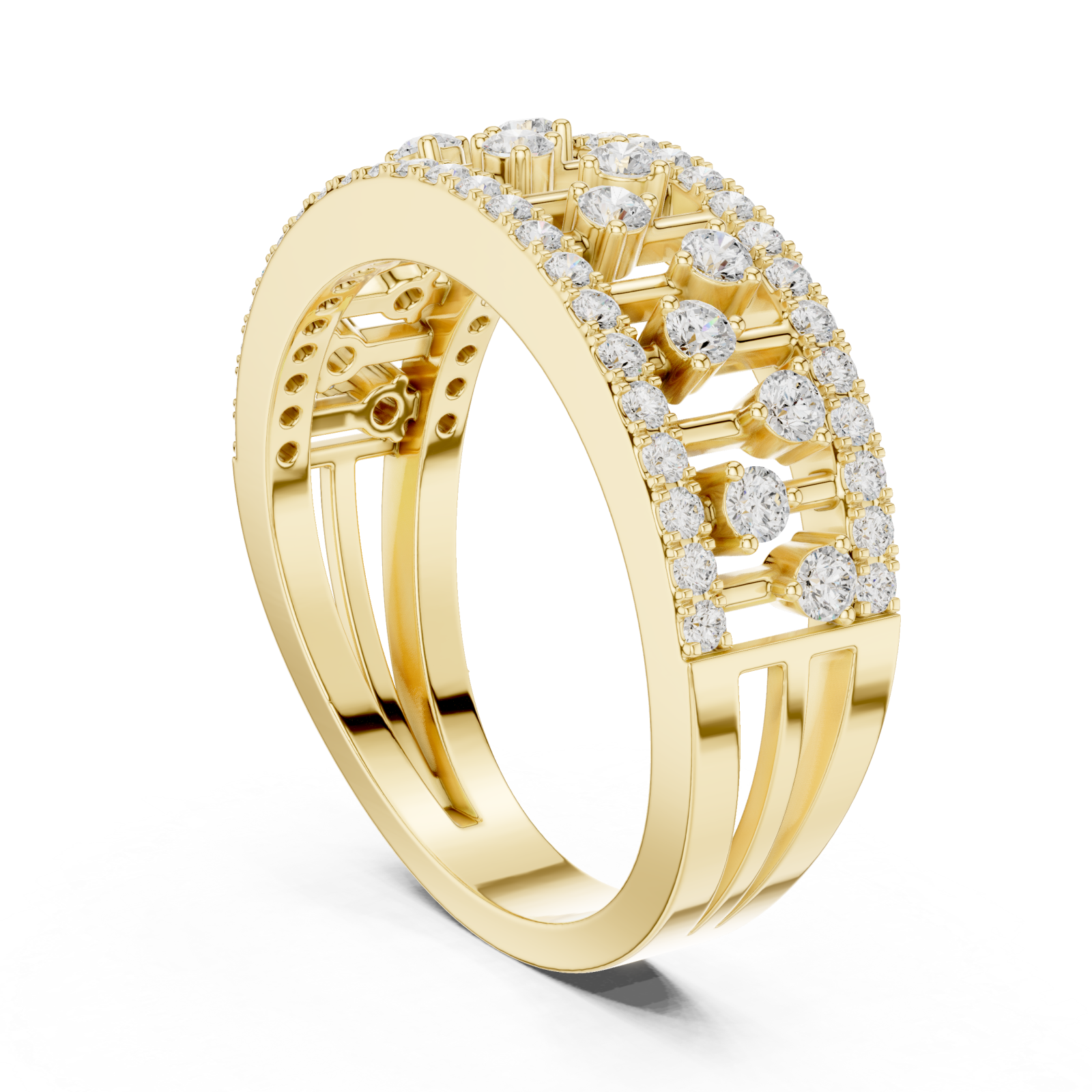 Gold Celestial Radiance Split Band Ring Left View
