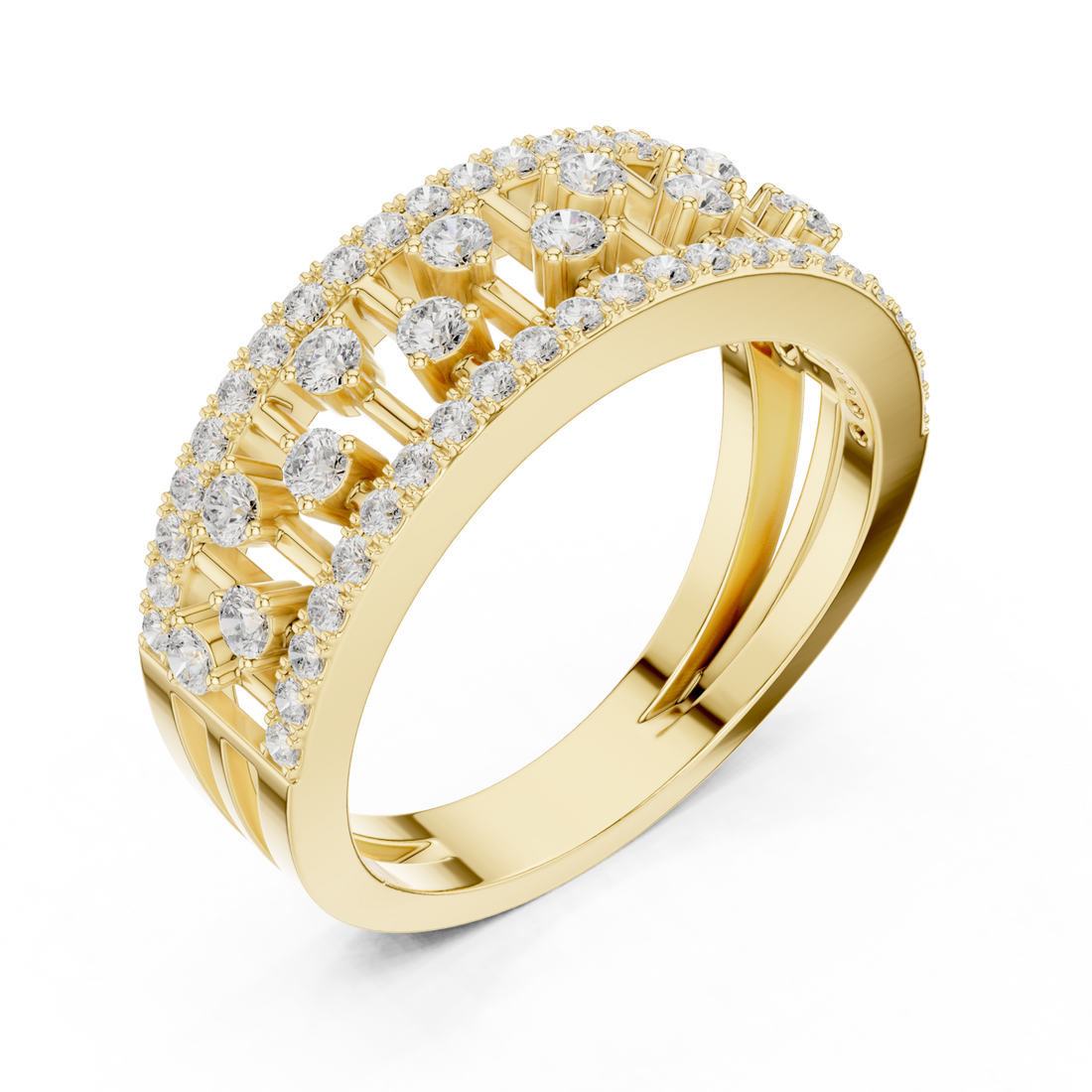 Gold Celestial Radiance Split Band Ring Right View
