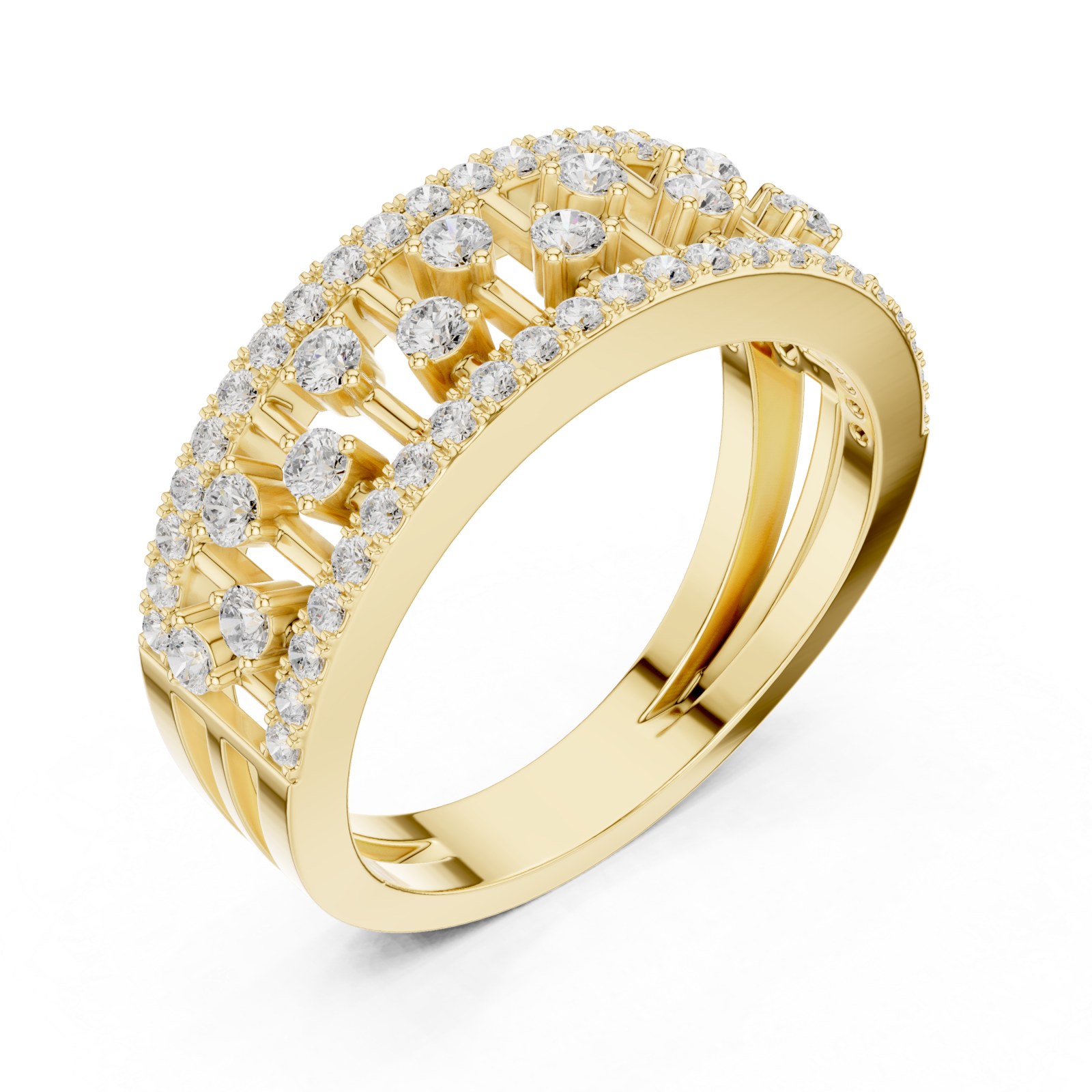 Gold Celestial Radiance Split Band Ring Right View