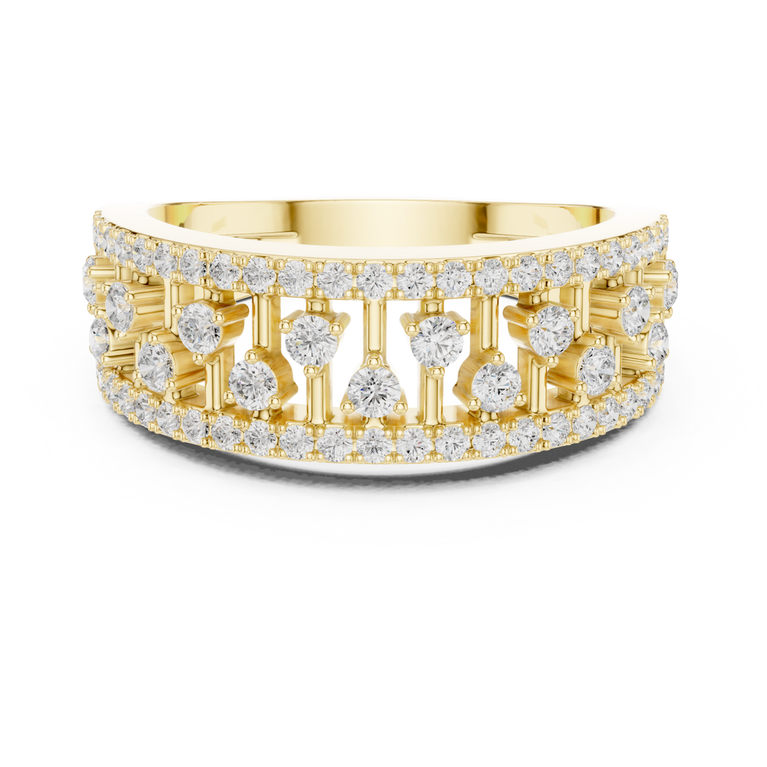 Gold Celestial Radiance Split Band Ring Right View