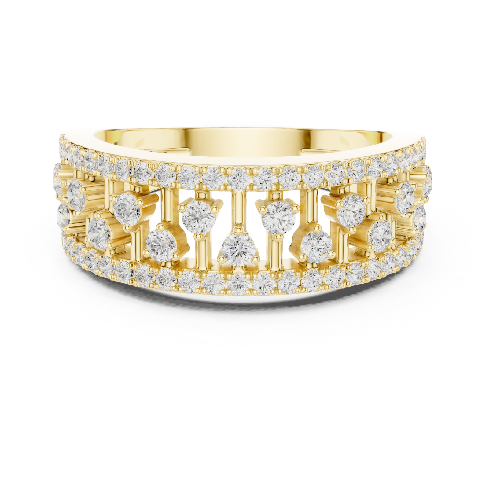  Gold Celestial Radiance Split Band Ring Front View