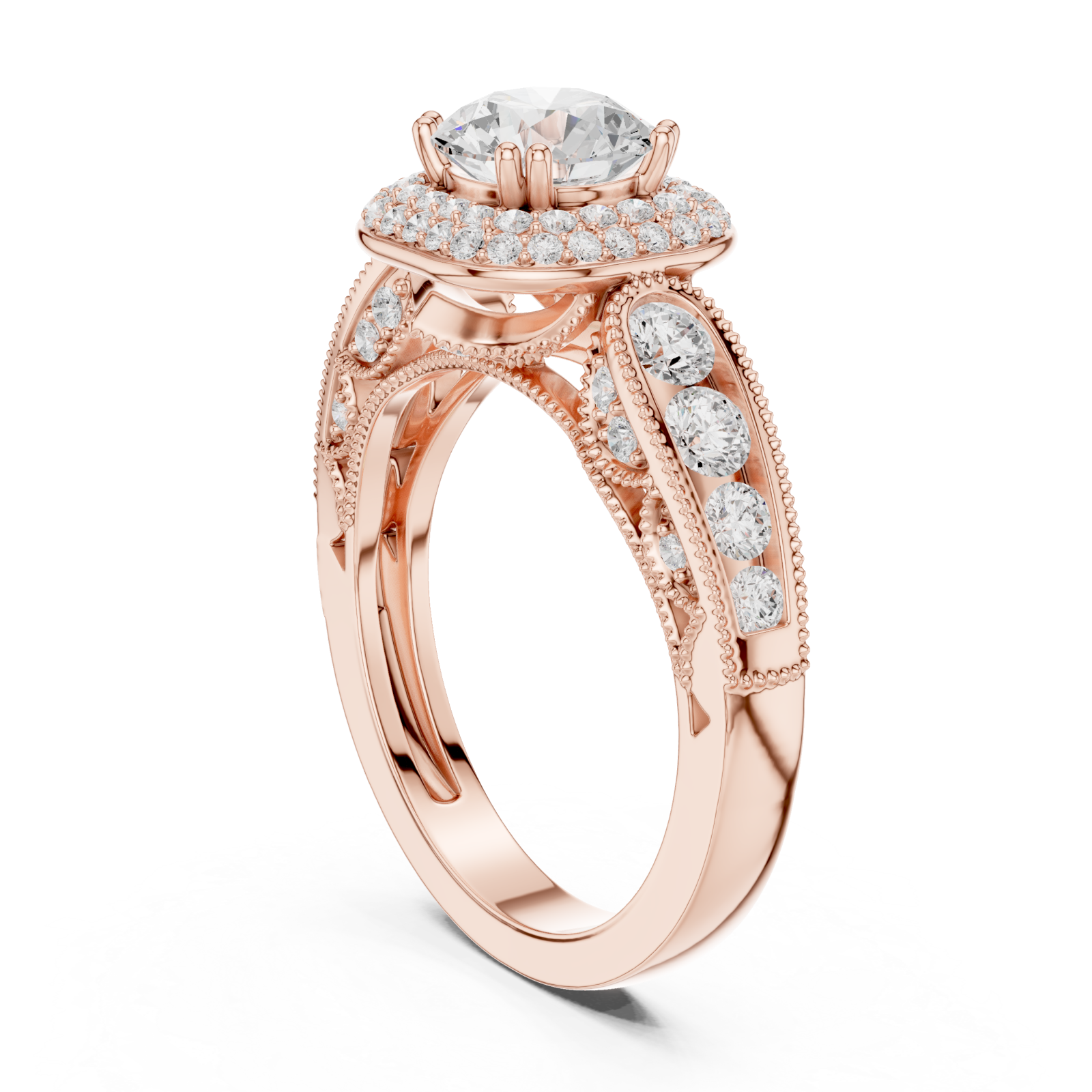  Rose Gold Twilight Harmony Luxury Ring Left View