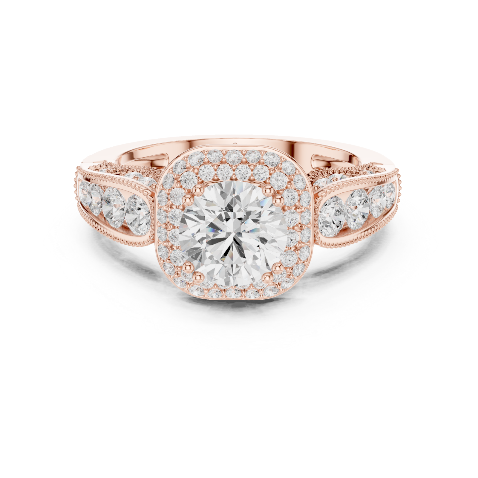  Rose Gold Twilight Harmony Luxury Ring Front View