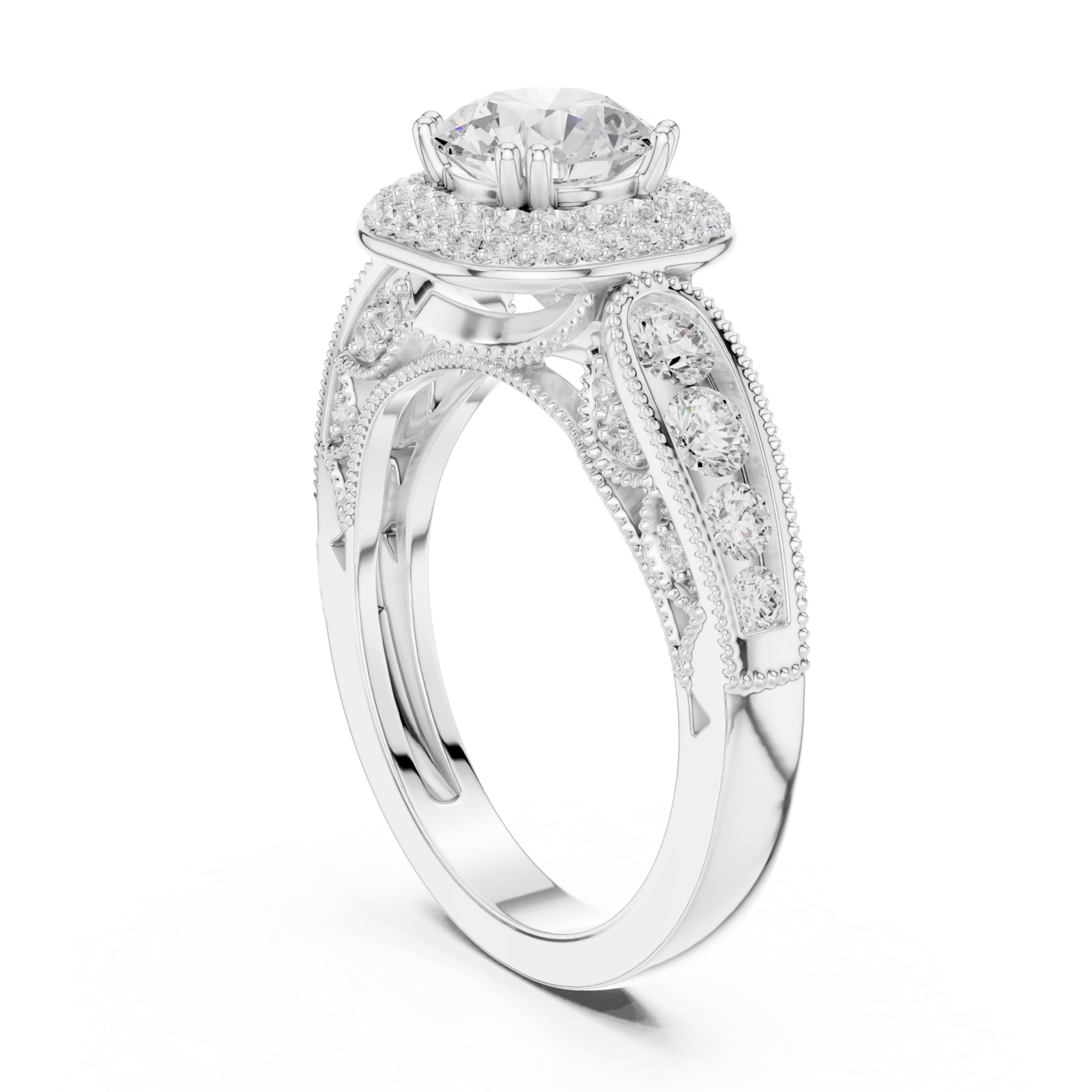  White Gold Twilight Harmony Luxury Ring Left View