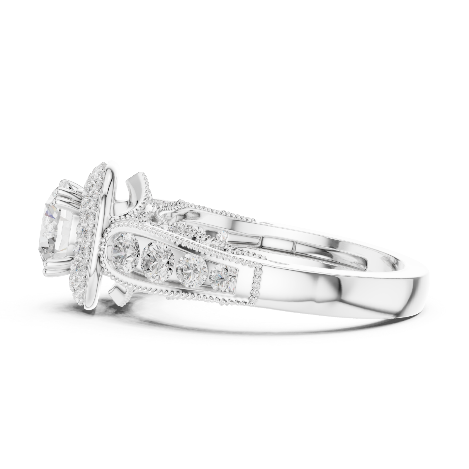  White Gold Twilight Harmony Luxury Ring Side View