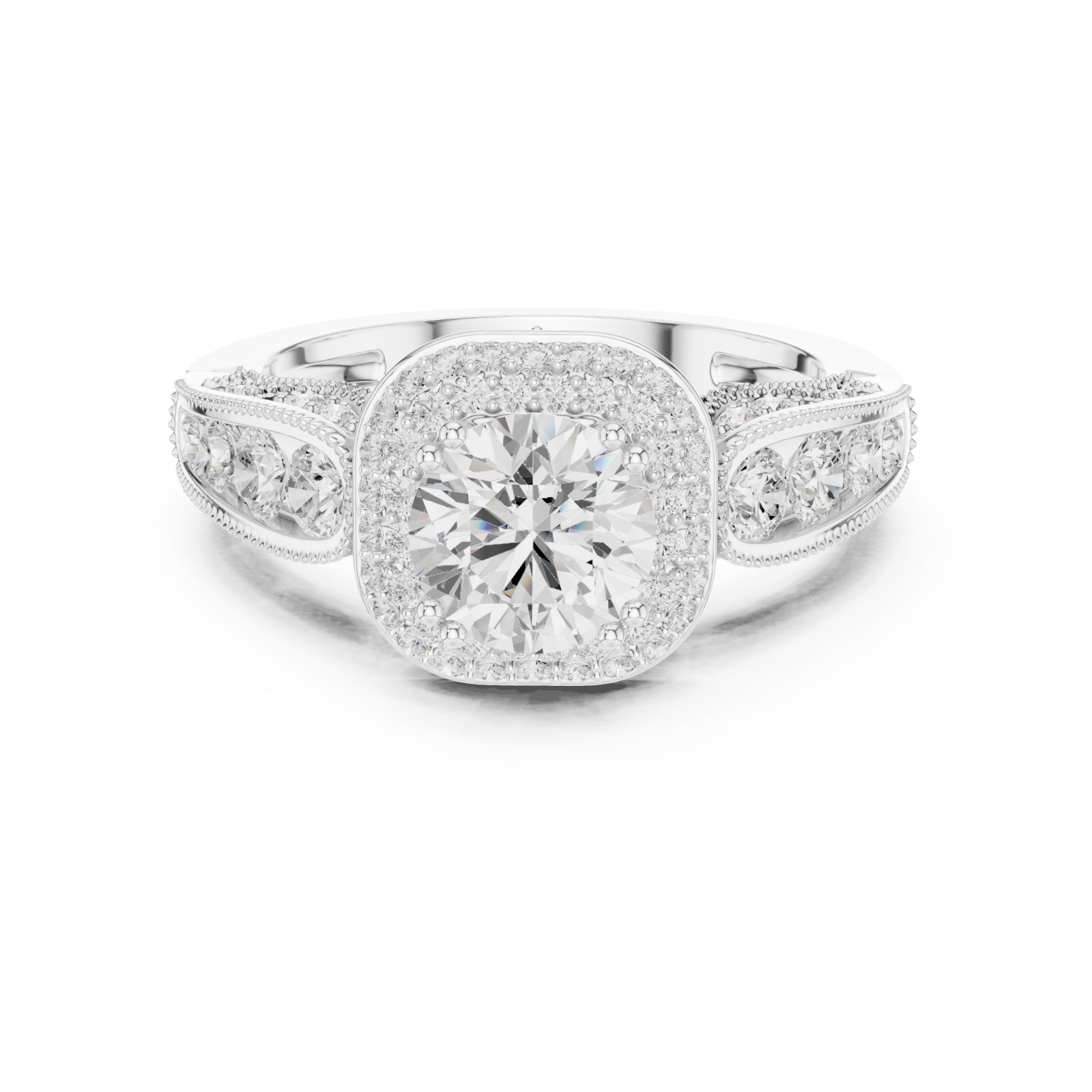  White Gold Twilight Harmony Luxury Ring Front View