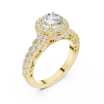 Gold Evelyn Blossom Halo Ring Right View