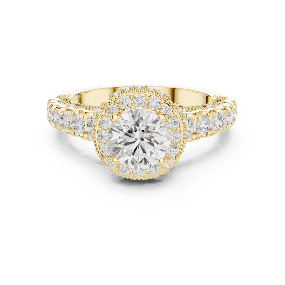 Gold Evelyn Blossom Halo Ring Right View