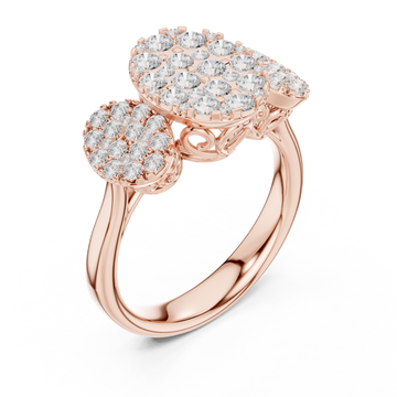  Rose Gold Radiant Crescent Mosaic Ring Right View