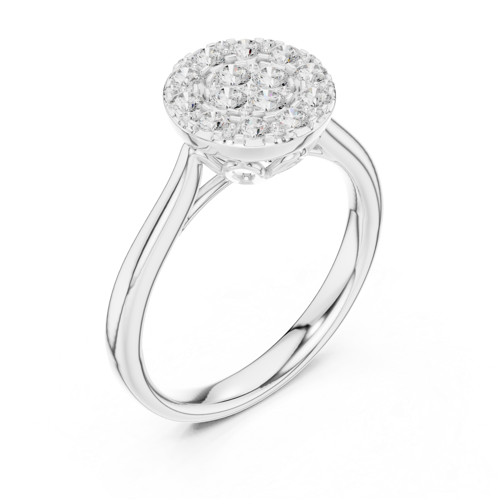  White Gold Dawnlight Radiant Halo Ring Right View