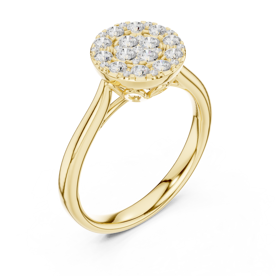 Gold Dawnlight Radiant Halo Ring Right View