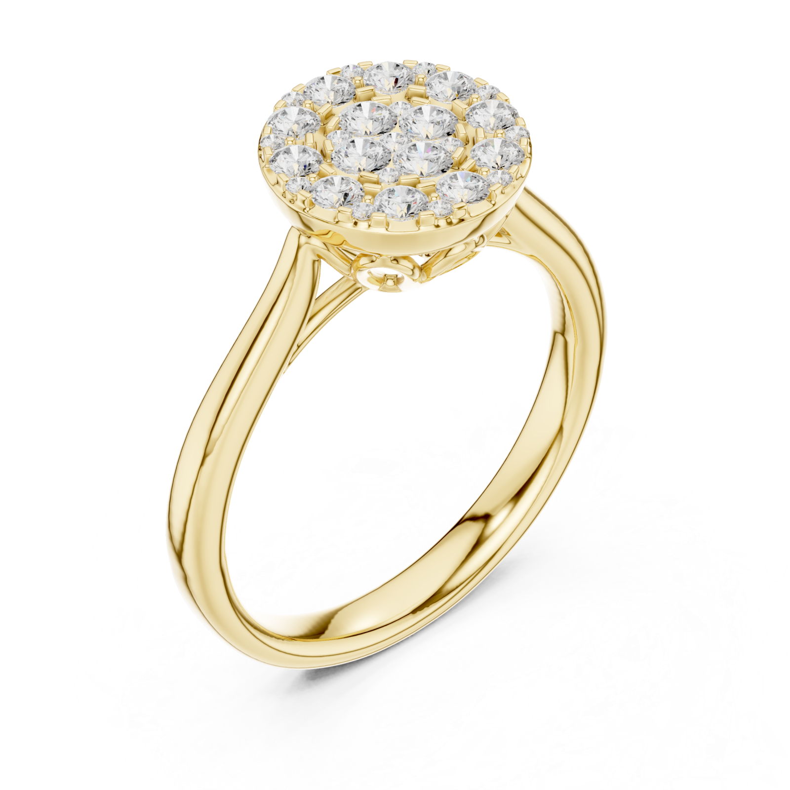 Gold Dawnlight Radiant Halo Ring Right View