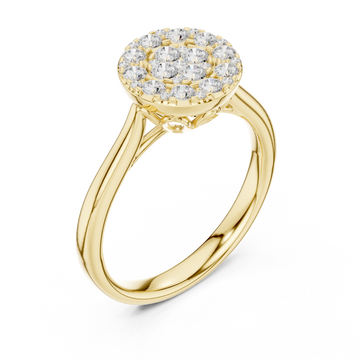 Gold Dawnlight Radiant Halo Ring Right View