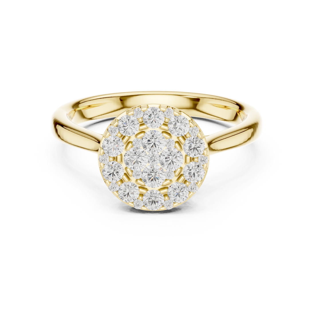 Gold Dawnlight Radiant Halo Ring Right View