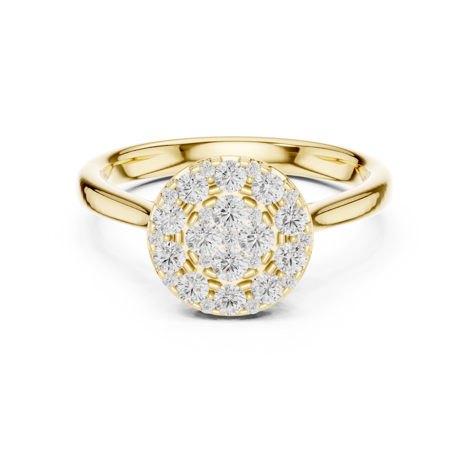  Gold Dawnlight Radiant Halo Ring Front View