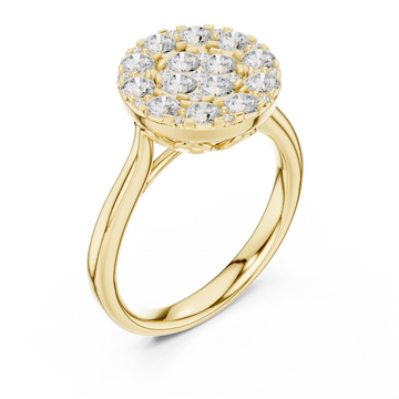 Gold Radiant Petal Halo Elegance Ring Right View
