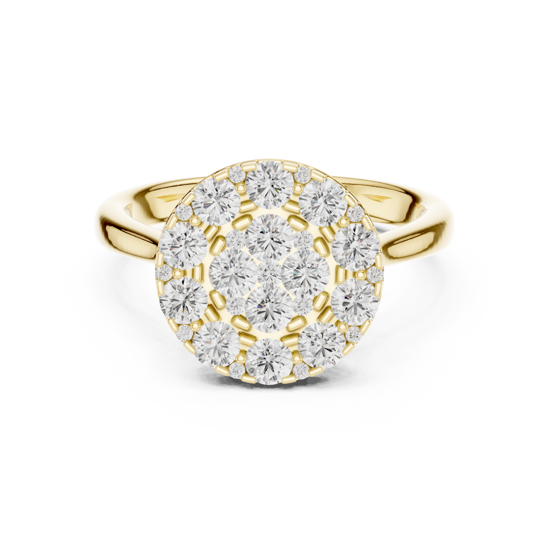 Gold Radiant Petal Halo Elegance Ring Right View