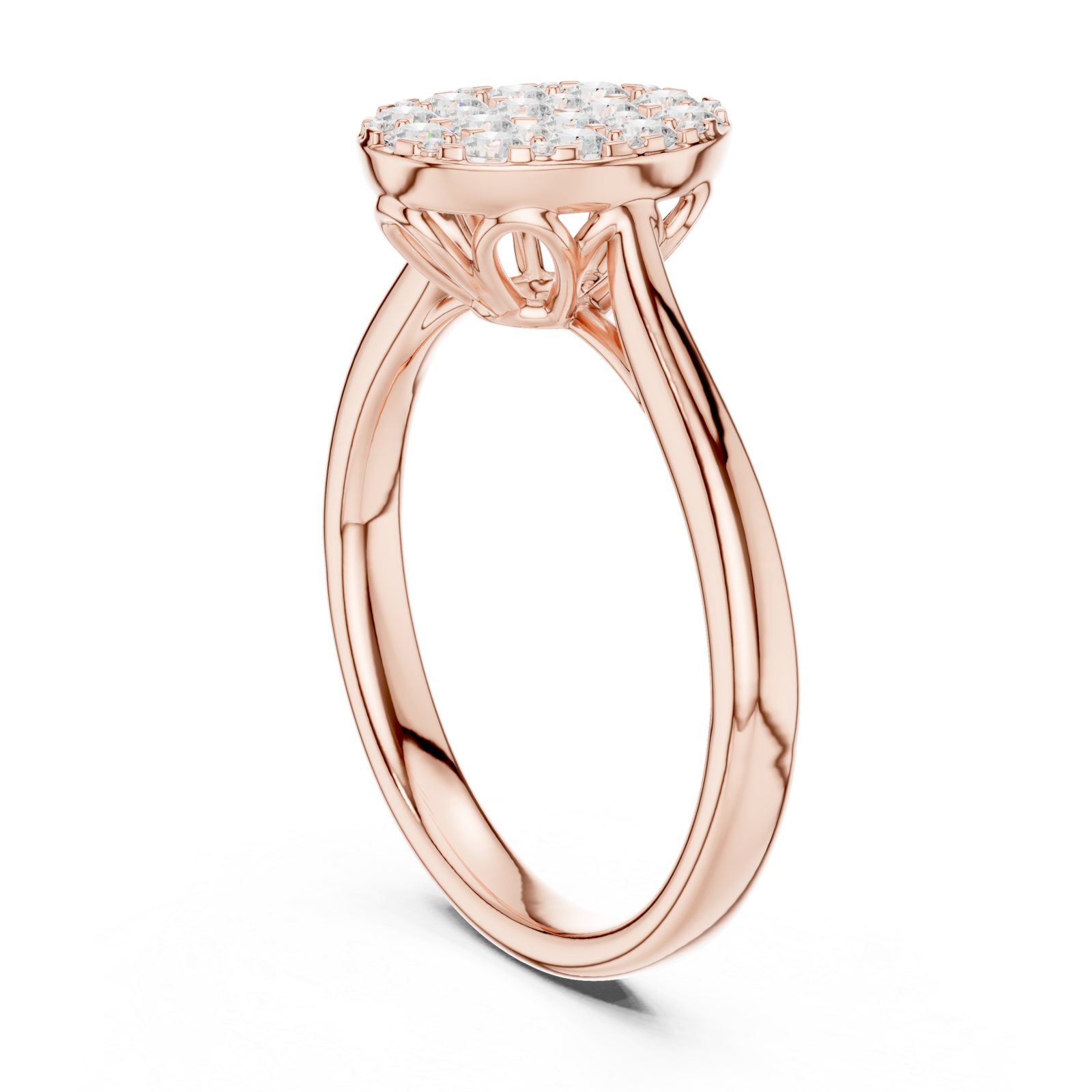  Rose Gold Luminous Halo Embrace Ring Left View