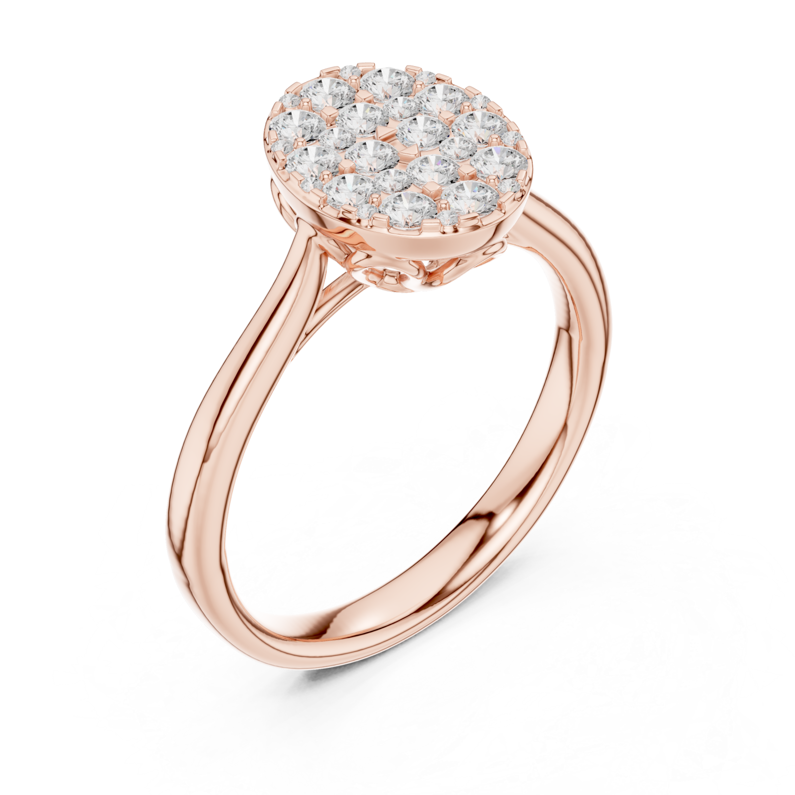  Rose Gold Luminous Halo Embrace Ring Right View