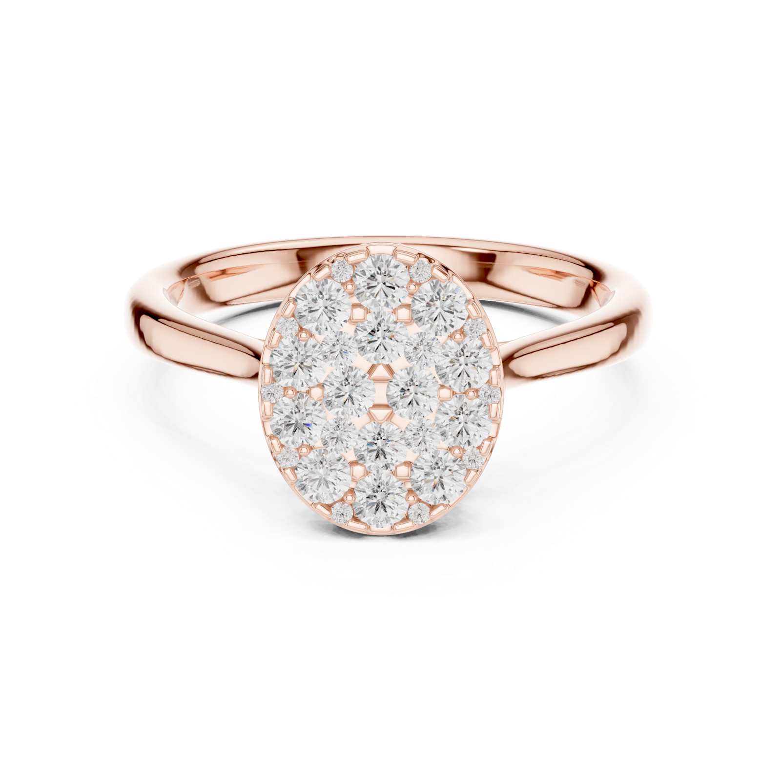  Rose Gold Luminous Halo Embrace Ring Front View