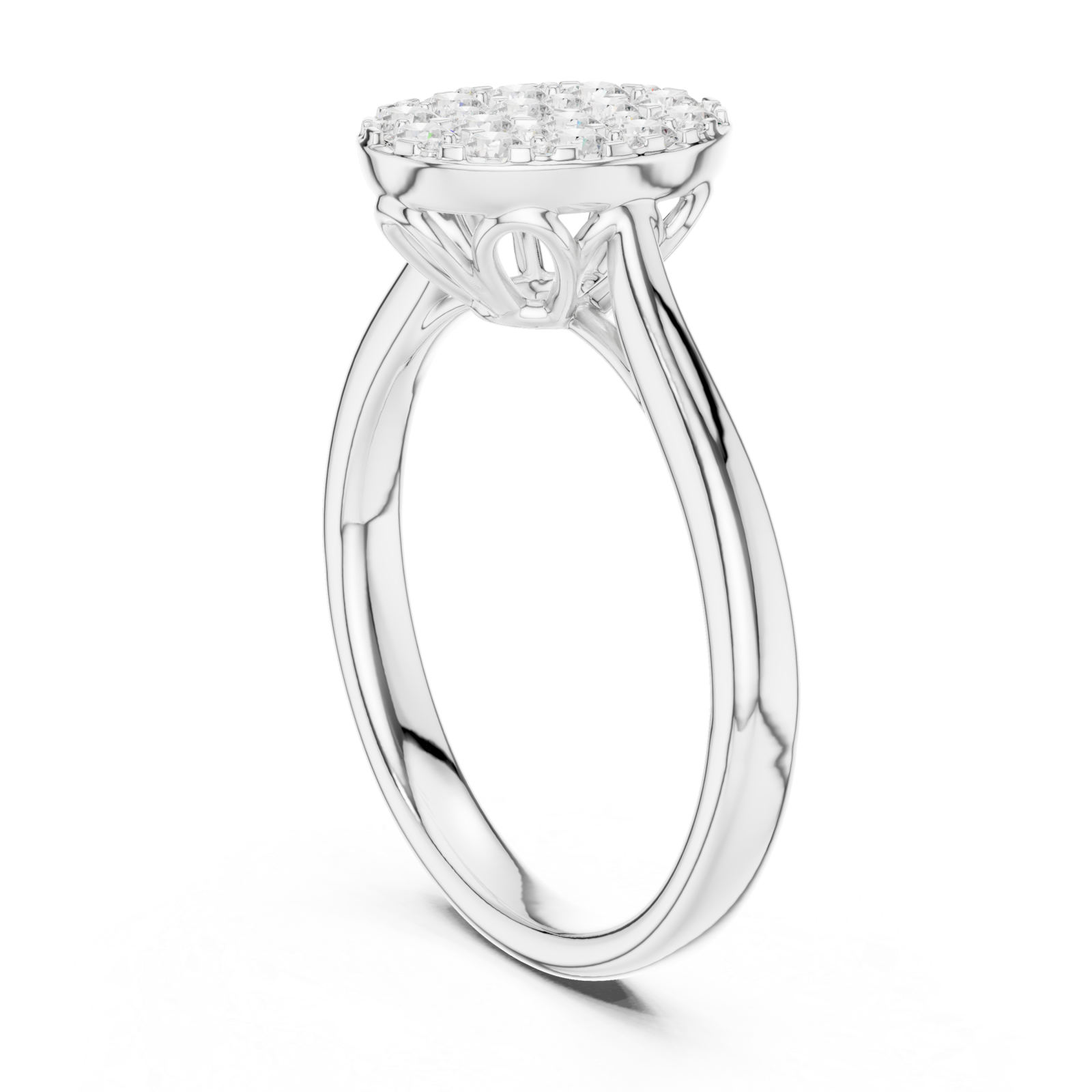  White Gold Luminous Halo Embrace Ring Left View