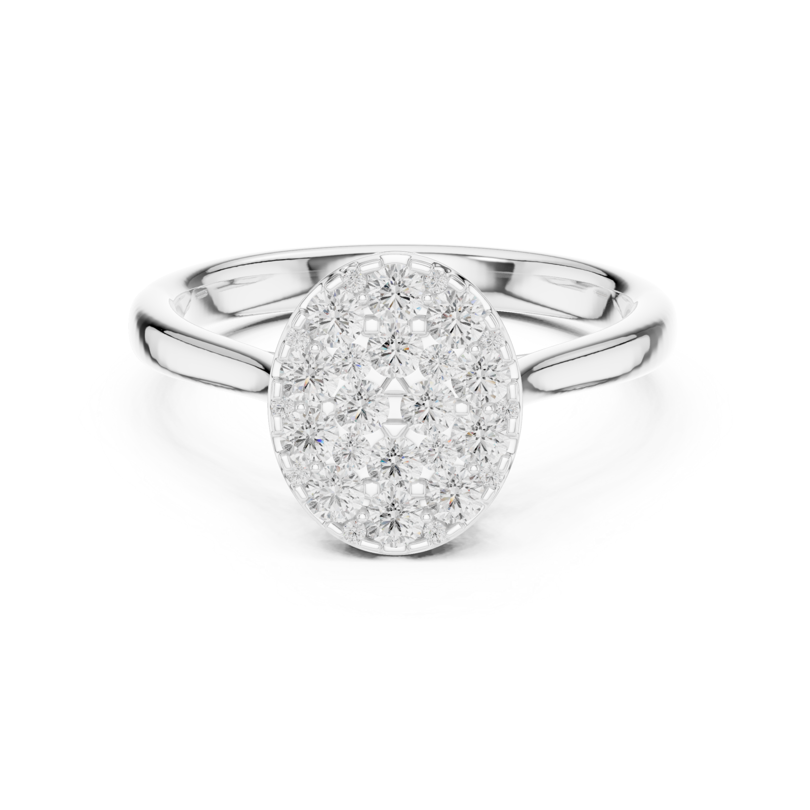  White Gold Luminous Halo Embrace Ring Front View