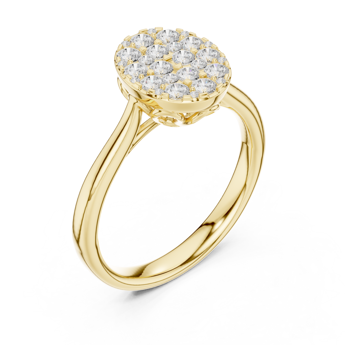 Gold Luminous Halo Embrace Ring Right View