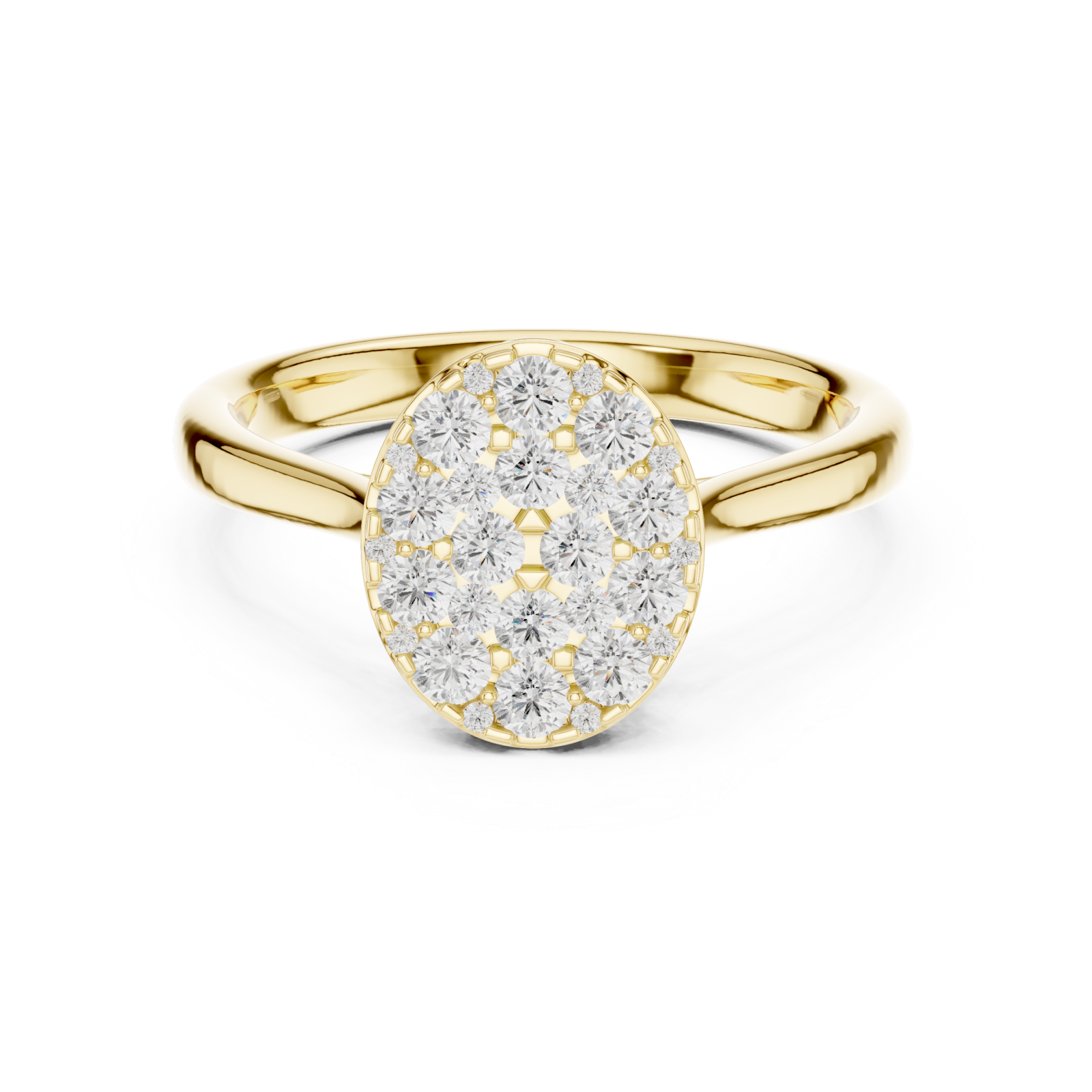  Gold Luminous Halo Embrace Ring Front View