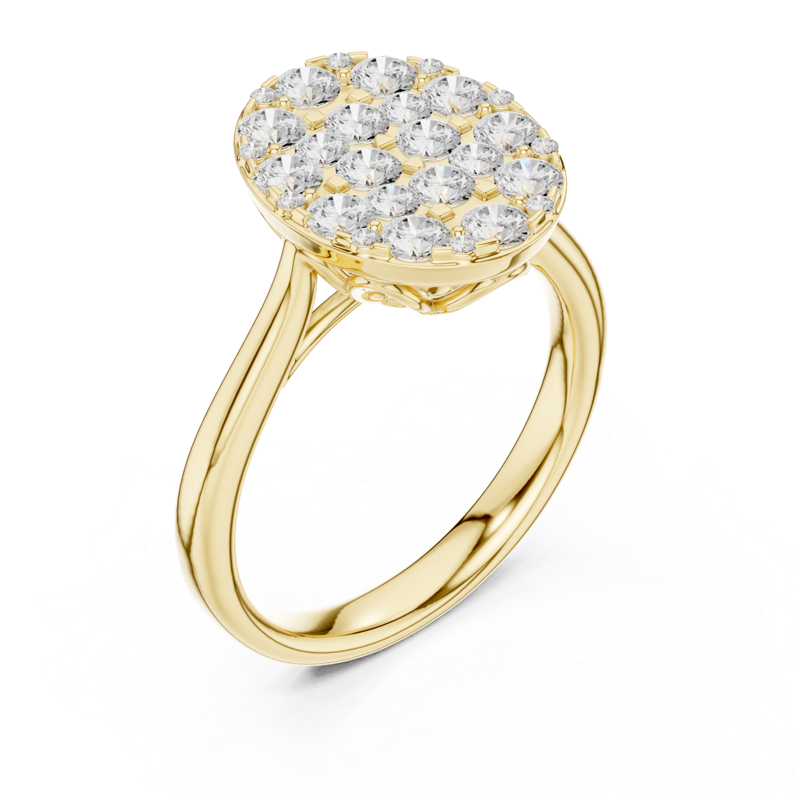 Gold Celestial Harmony Oval Cluster Ring Right View
