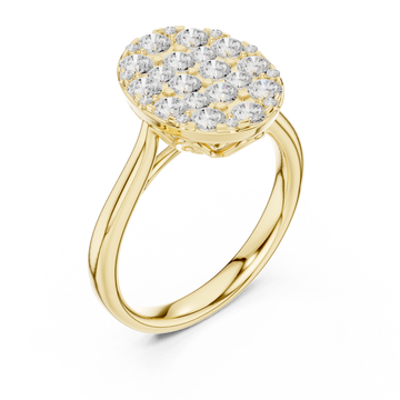 Gold Celestial Harmony Oval Cluster Ring Right View