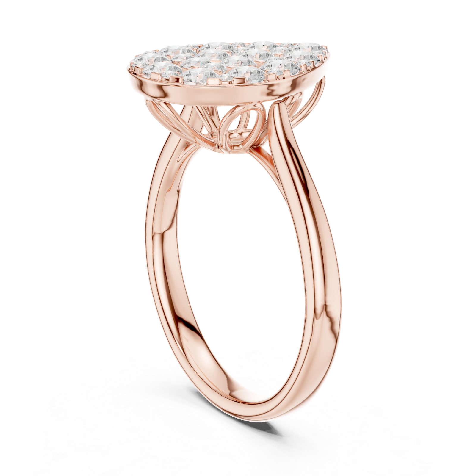  Rose Gold Celestial Cluster Statement Ring Left View