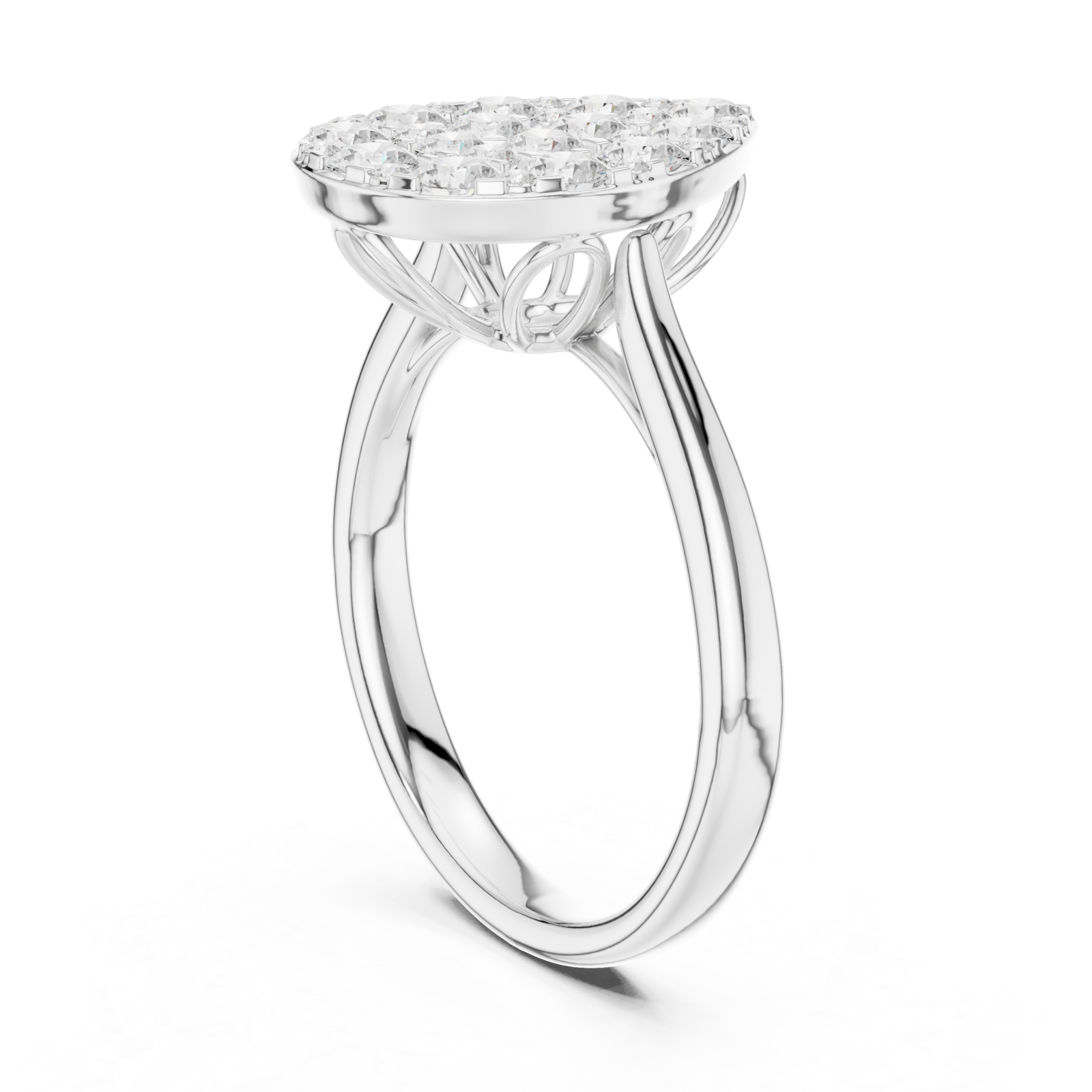 White Gold Celestial Cluster Statement Ring Left View