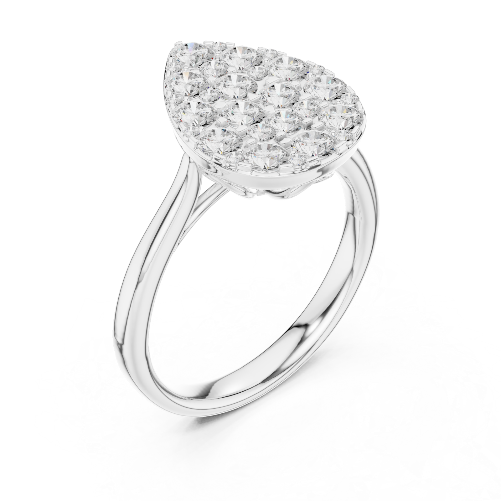  White Gold Celestial Cluster Statement Ring Right View
