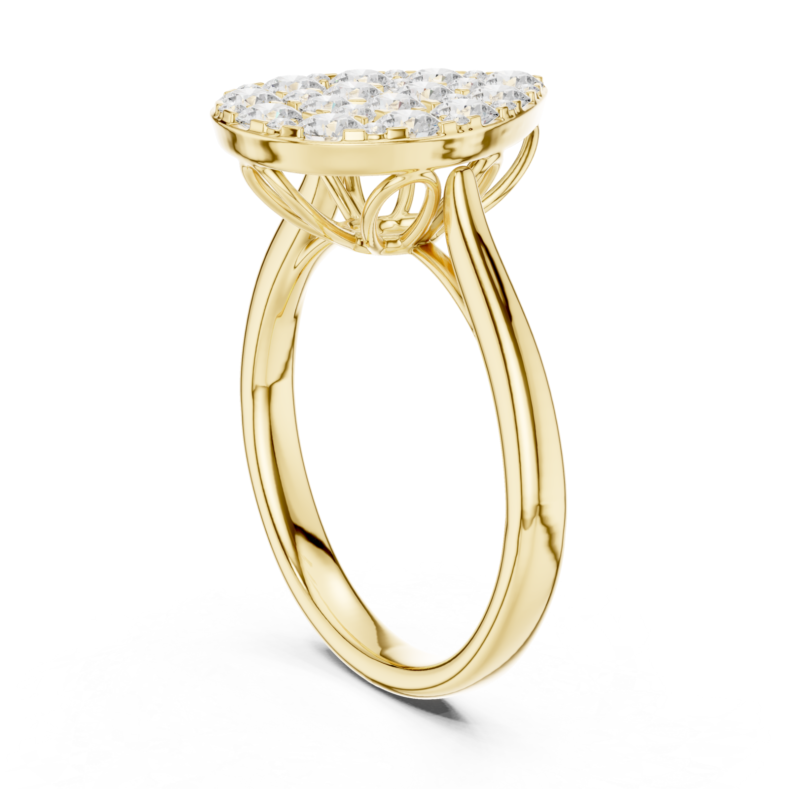  Gold Celestial Cluster Statement Ring Left View