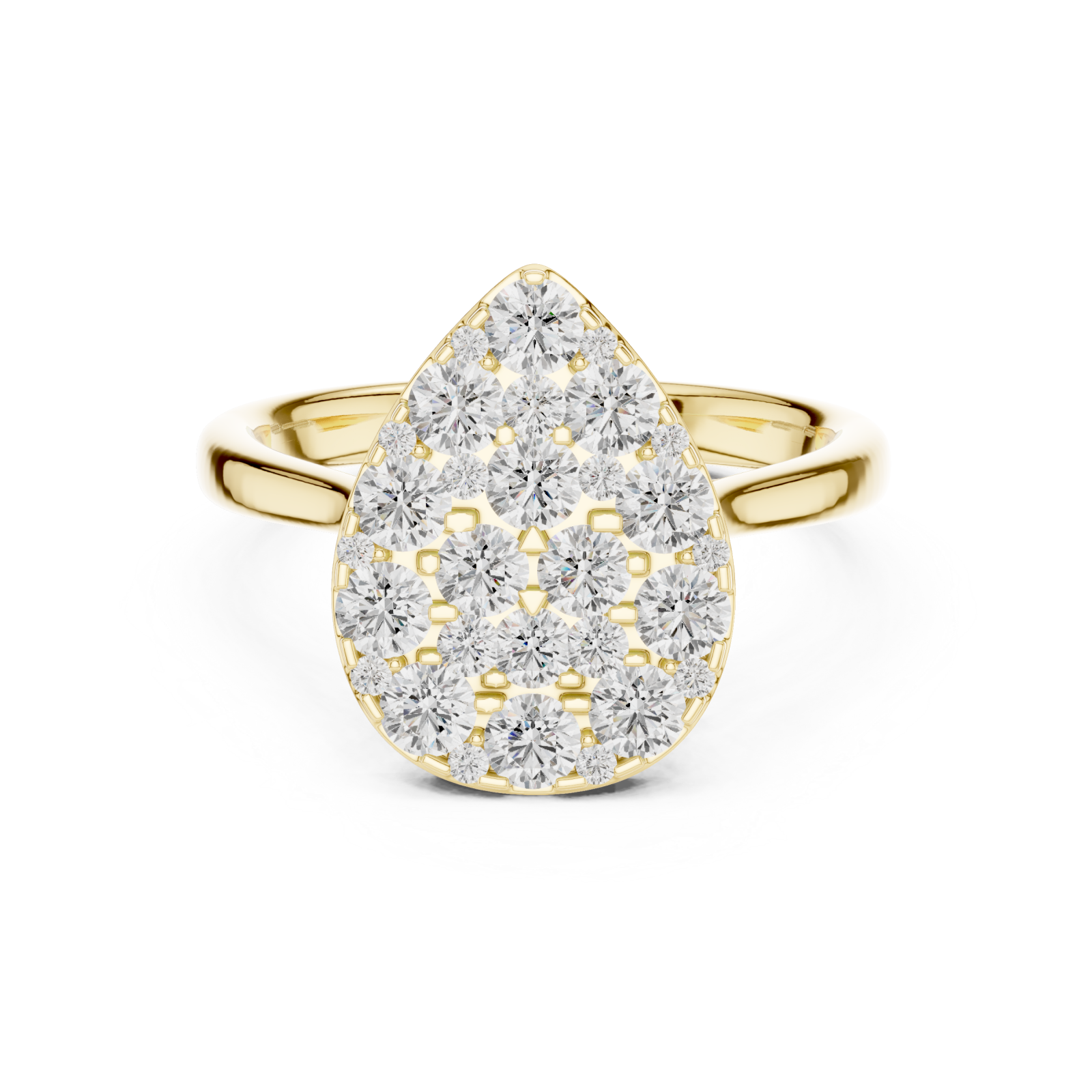  Gold Celestial Cluster Statement Ring Front View