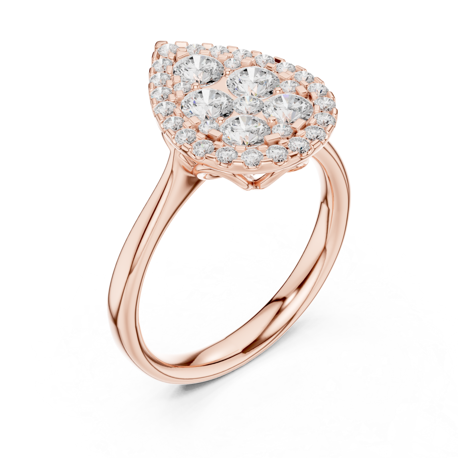  Rose Gold Whispering Petal Crown Ring Right View