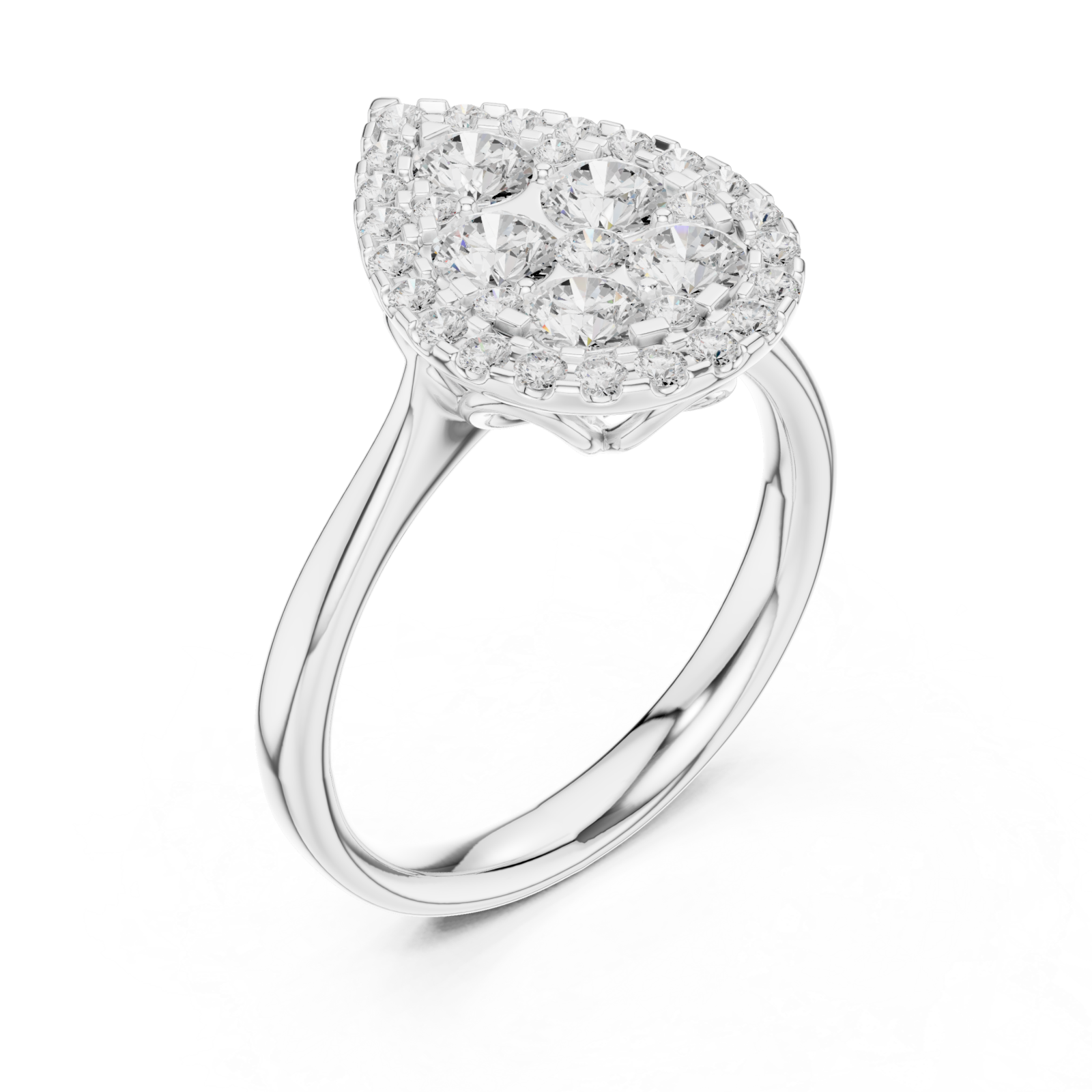  White Gold Whispering Petal Crown Ring Right View