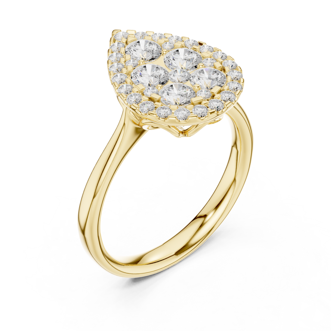Gold Whispering Petal Crown Ring Right View