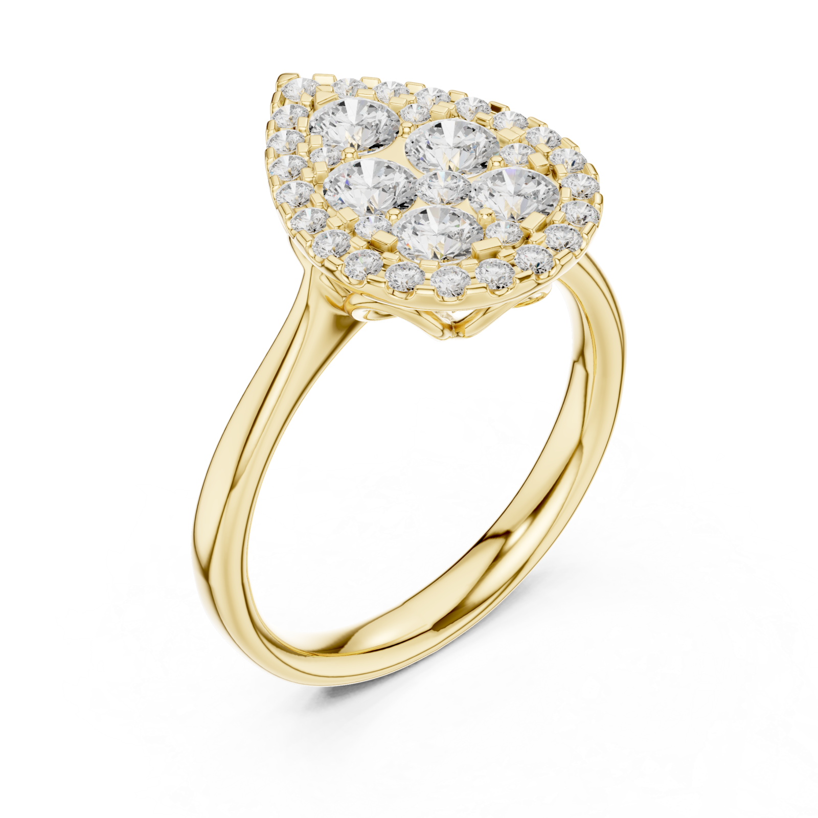 Gold Whispering Petal Crown Ring Right View