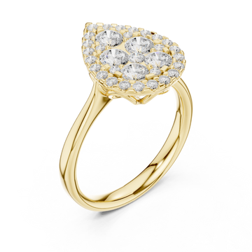 Gold Whispering Petal Crown Ring Right View