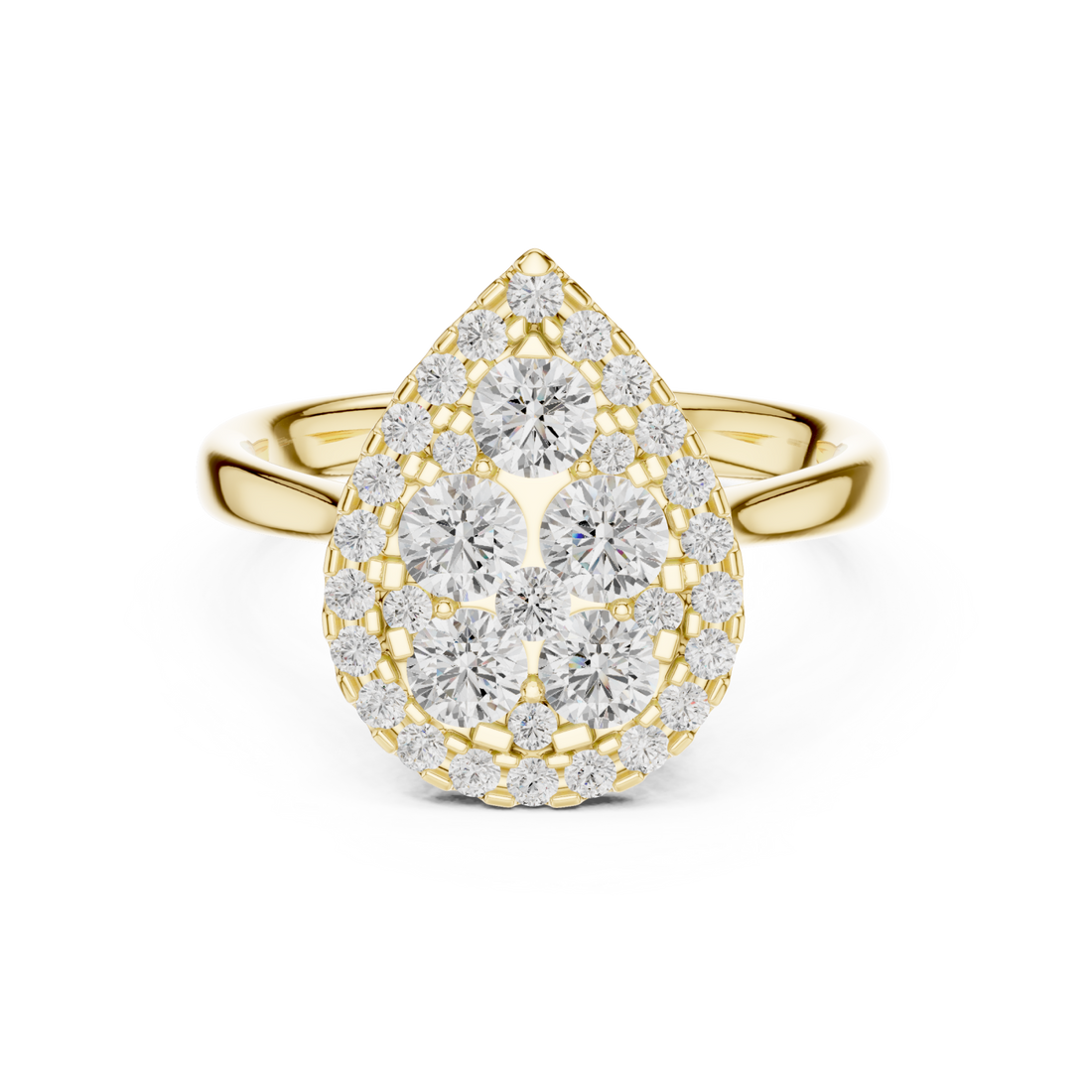 Gold Whispering Petal Crown Ring Right View